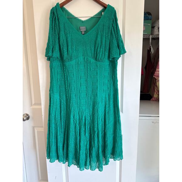 Rabbit Rabbit Rabbit Short Sleeve Lace Fit Flare Dress 24W - Picture 6 of 10